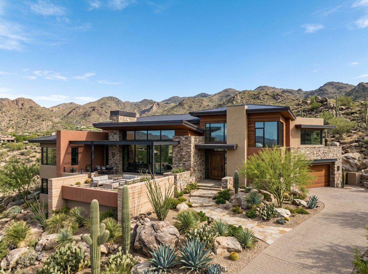 Completed custom home construction project in Paradise Valley, AZ