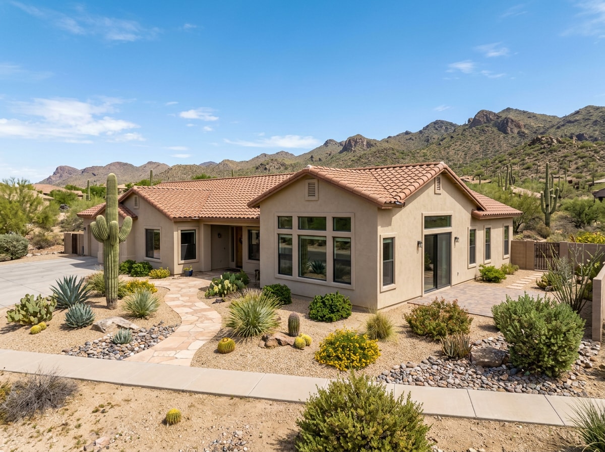 Exterior view of a newly completed 20x20 family room addition matched to the roofline of a Gilbert, AZ home