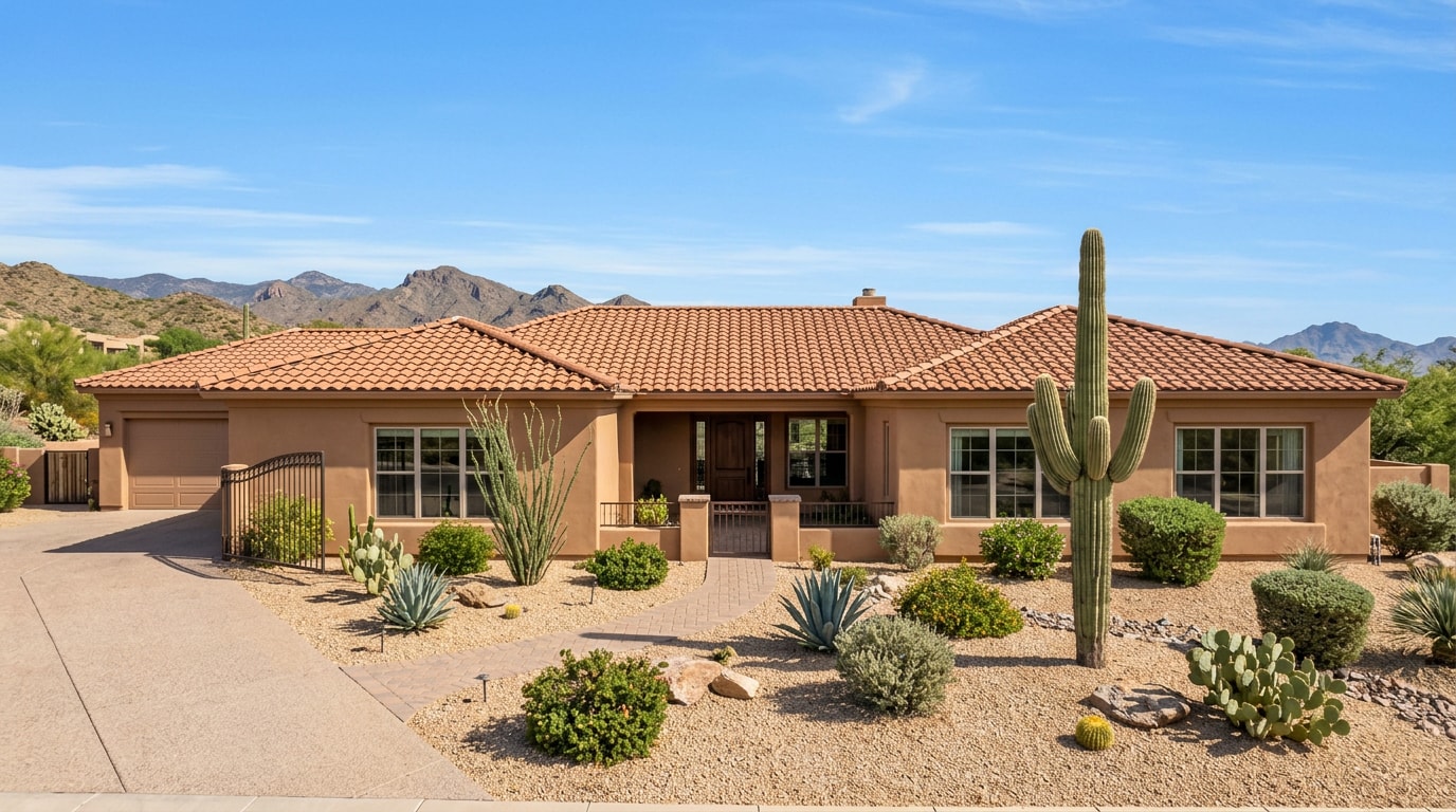 Finished family room addition on a Gilbert, AZ home with matching stucco and roofline Finished family room addition on a Gilbert, AZ home with matching stucco and roofline