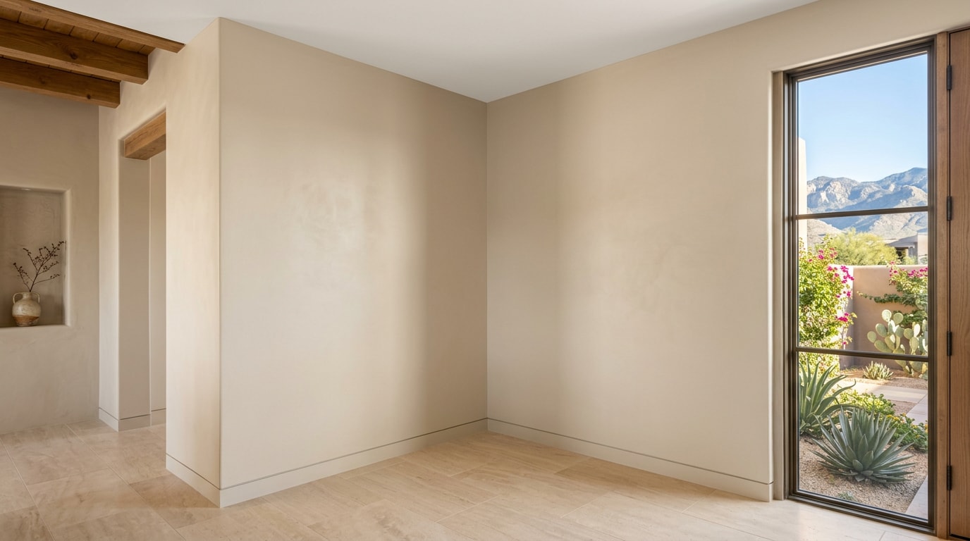 Finished gypsum wallboard interior wall in a Paradise Valley, AZ home
