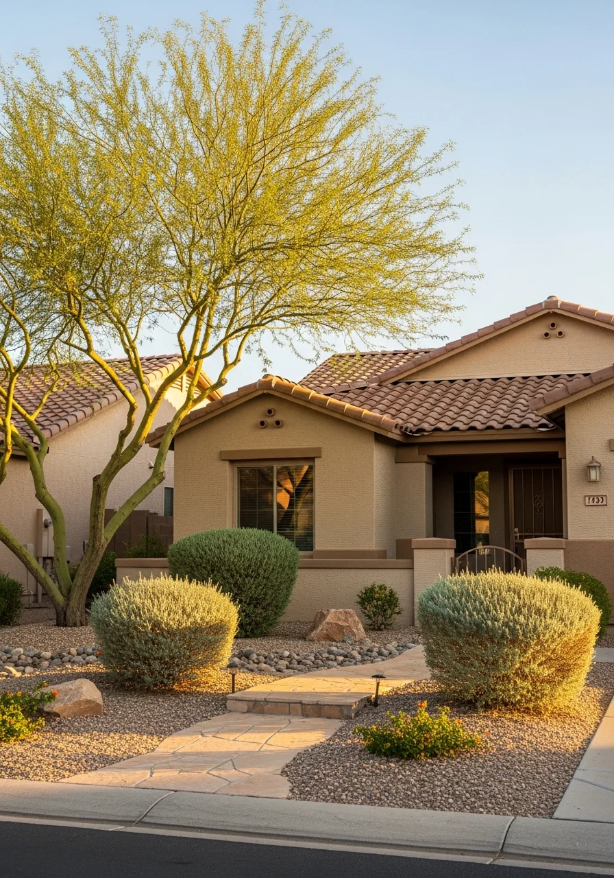 Gilbert home with welcoming front entrance, landscaping, and neighborhood context.
